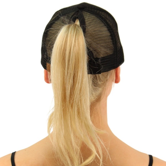 cc beanie Accessories - BLACK Messy High Bun Baseball pony- Cap cc beanie Accessories - BLACK Messy High Bun Baseball pony- Cap